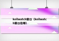 keilwatch窗口（keilwatch窗口在哪）